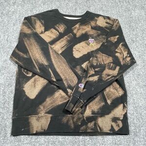 Champion x Broken Men's Bleached Brushstroke Crewneck Sweatshirt